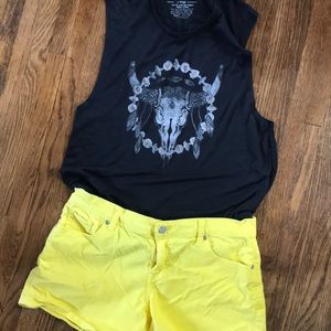 Bright yellow shorts